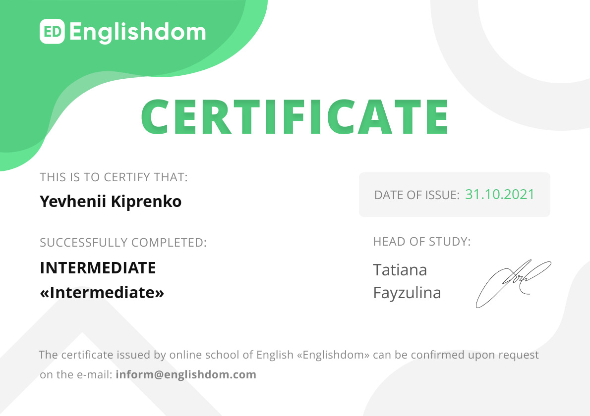 certificate